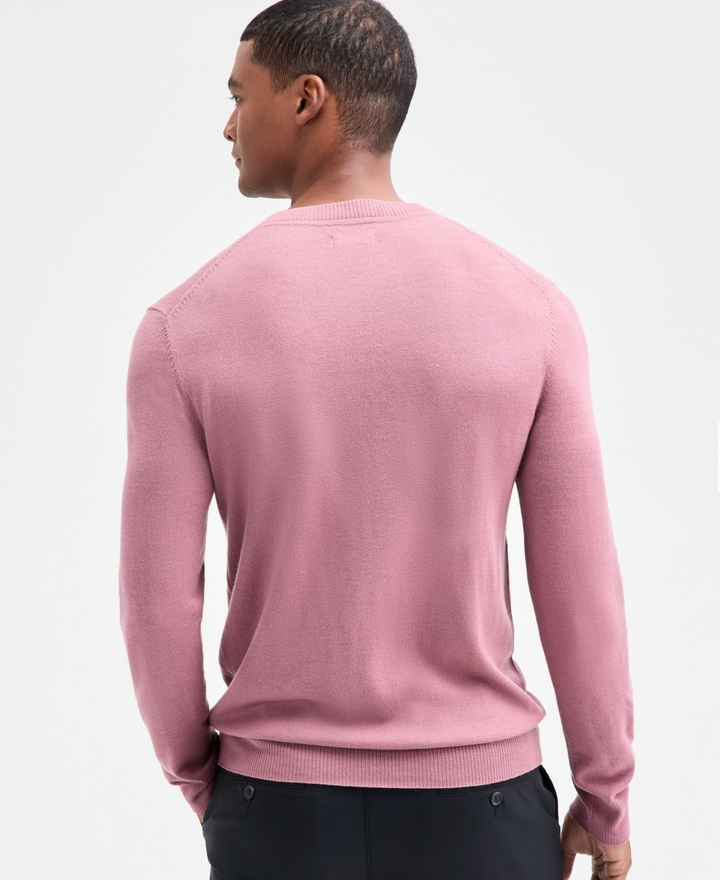 Translation missing: en.Alfani Men's Extra Fine V-Neck Merino Blend Sweater, Smoked Rose-2XL
