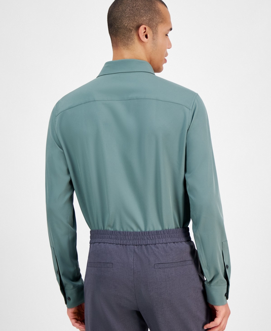 Translation missing: en.Alfani Men's Slim Fit 4-Way Stretch Dress Shirt Organic Green-17-17.5 36/37