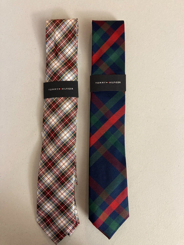 Translation missing: en.Tommy Hilfiger Silk &amp; Silk Blend Lot of 2 Plaid Ties Multicolor