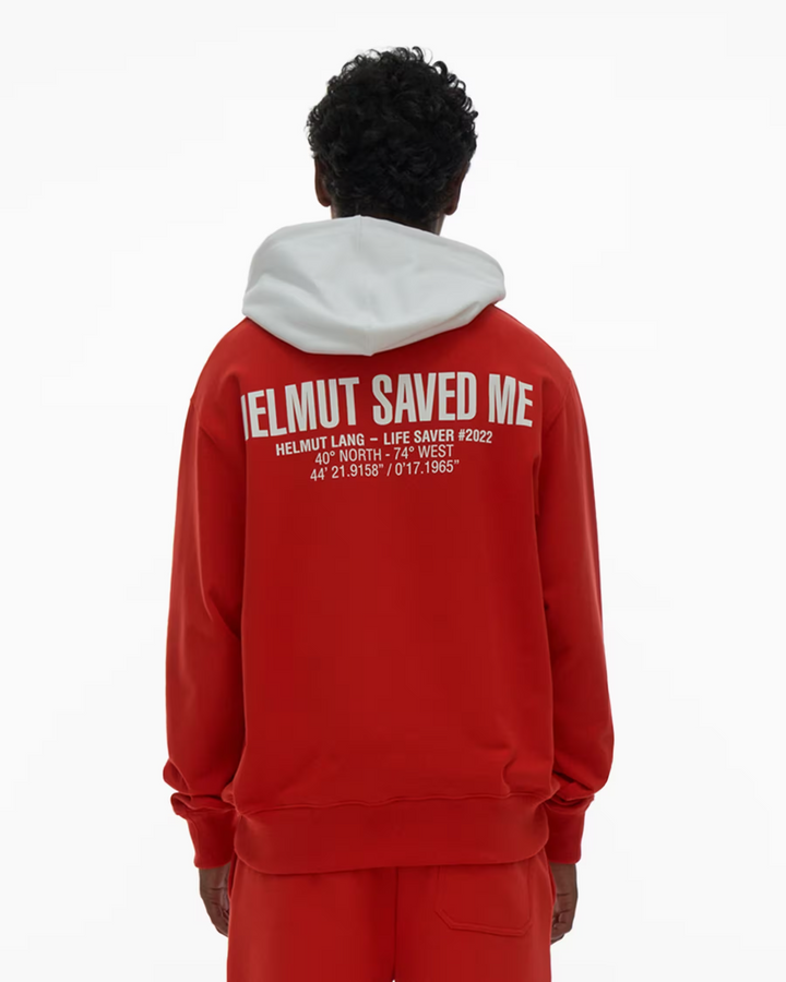 Translation missing: en.Helmut Lang Men's Lifeguard Hoodie in Fiery Red-Size Small