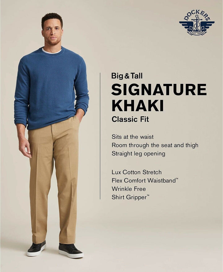 Translation missing: en.Dockers Men's Signature Khaki Lux Cotton Stretch Classic Fit Cloud-38x34