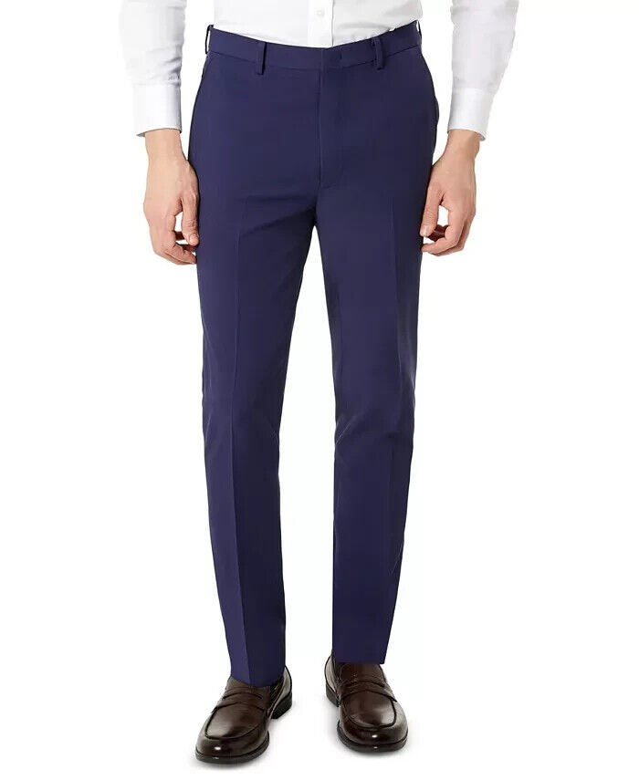 Translation missing: en.Michael Kors Montego Men's Modern-Fit Tech Stretch Solid Suit Pants Blue-34/30
