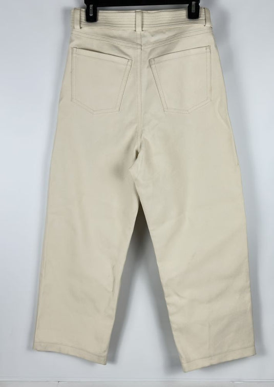 Translation missing: en.Nanushka Men's Ferre Structured Twill  Belted Pants Creme-Small 30W