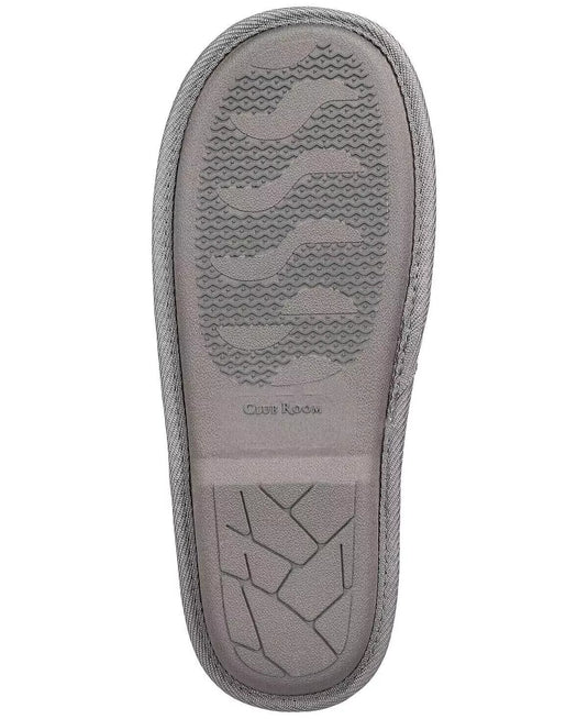 Translation missing: en.Club Room Mens Best Dad Embroidery Faux Suede Slippers Gray-Small 6-7