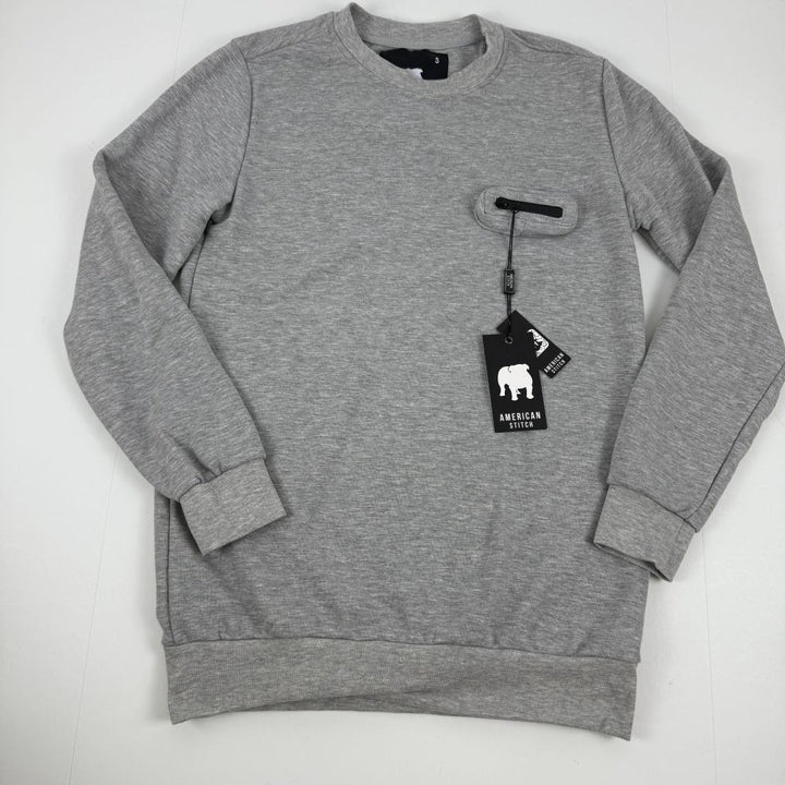 Translation missing: en.American Stitch Men's Crew Neck Sweatshirt Grey-Size Small
