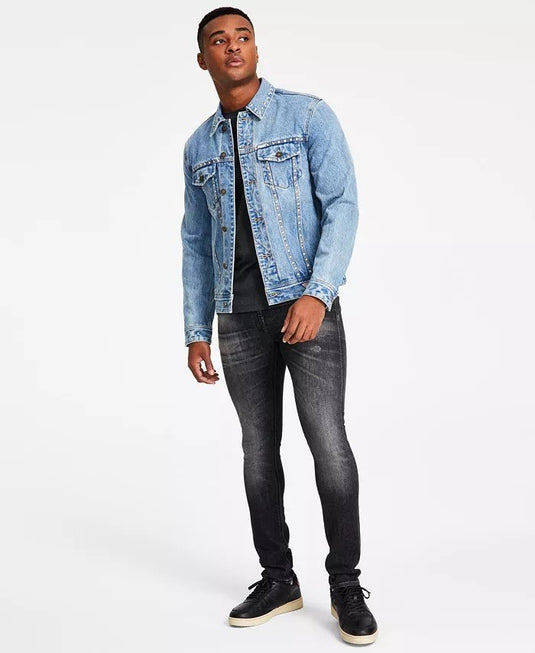 Translation missing: en.Guess Men's Dillon Studded Denim Jacket Floyd Blue-Medium