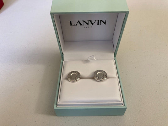 Translation missing: en.Lanvin Rhodium Plated Round Cufflinks in Silver Color