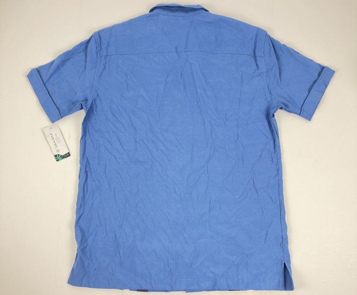 Translation missing: en.Cubavera Men's Classic Fit Tri-Color Camp Shirt - Federal Blue-Small