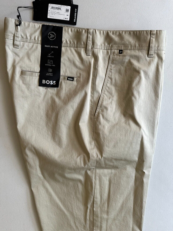 Translation missing: en.BOSS Men's Perin W-222 Relaxed Fit Solid Chino Pants in Lt Beige-36R Unhemmed