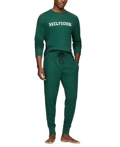Translation missing: en.Tommy Hilfiger Pajama Shirt Spruce Size XL Men's Thermal Logo Long-Sleeve