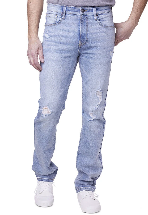 Translation missing: en.Lazer Men's Straight-Fit Disstressed Jeans Stretch Dennis Blue-32x30