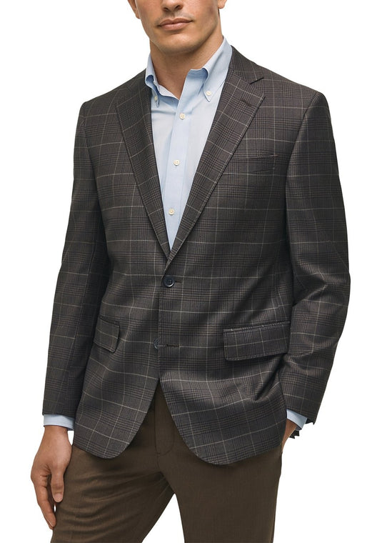 Translation missing: en.B by B by Brooks Brothers Mens Classic-Fit Wool Blend Sport Coat Brown Multi-44L