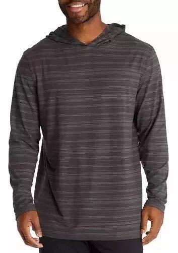 Translation missing: en.PGA Tour Men's Textured Stripe Performance Golf Hoodie Asphalt Grey-Small