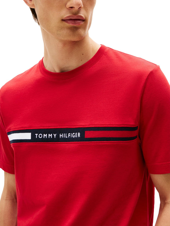 Translation missing: en.Tommy Hilfiger Men's Big &amp; Tall Chest Insert Short Sleeve T-Shirt Med Red-2XLT