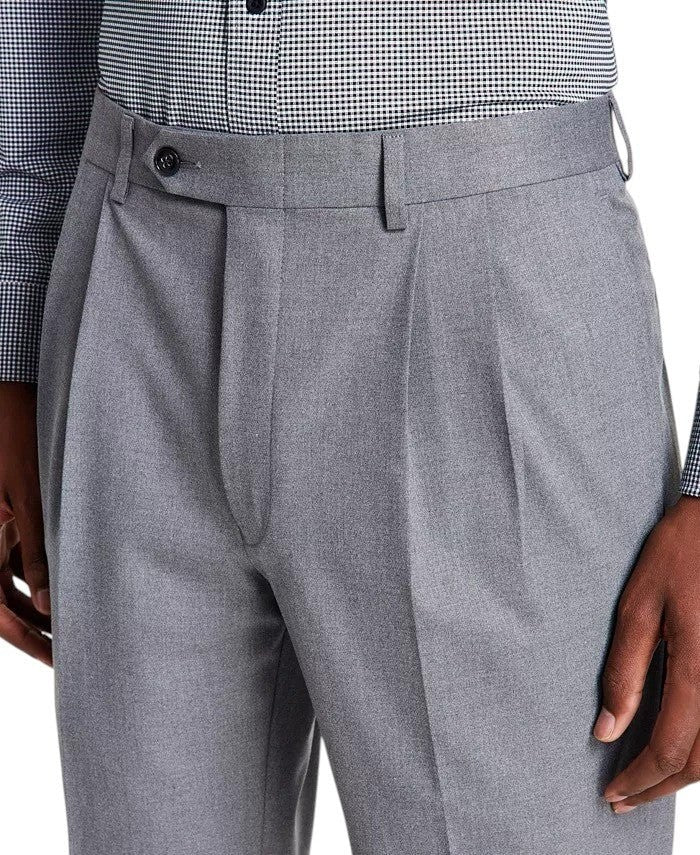 Translation missing: en.Michael Kors Men's Marina Pleated Solid Classic Fit Dress Pants Gray-44x30