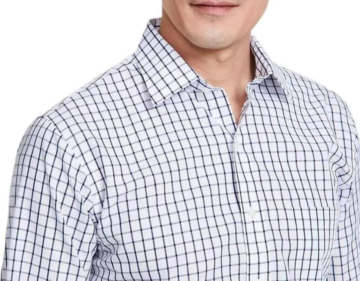 Translation missing: en.B by Brooks Brothers Men's Regular-Fit Windowpane Dress Shirt - Navy-14.5 32/33