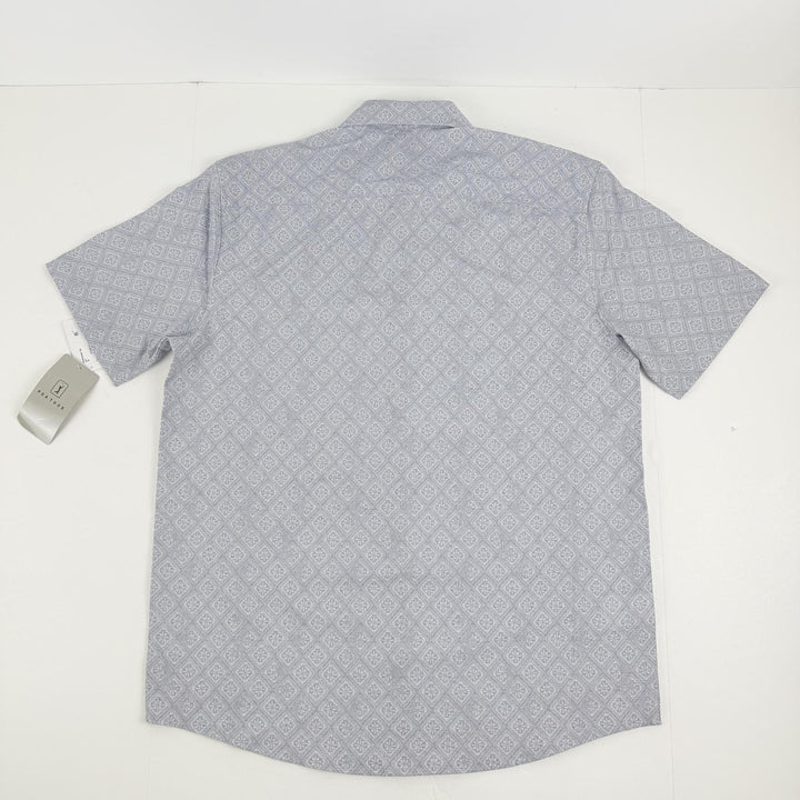 Translation missing: en.PGA Tour Men's Medallion-Print Button-Up Golf Shirt - Tradewinds Gray-Medium