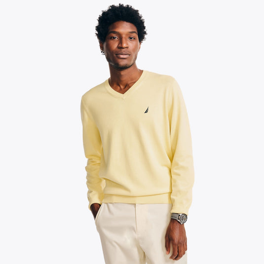 Translation missing: en.Nautica Men's Navtech Performance Soft V-Neck Sweater French Vanilla-2XL