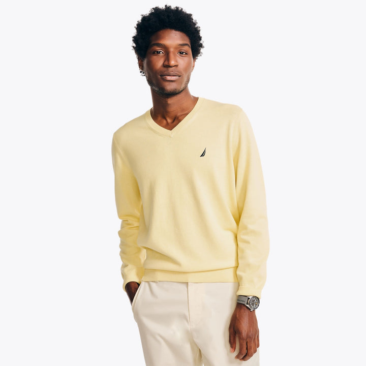 Translation missing: en.Nautica Men's Navtech Performance Soft V-Neck Sweater French Vanilla-2XL