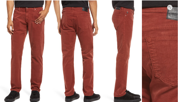 Translation missing: en.AG Tellis Men's Modern Slim Fit Corduroy Jeans in Clay Stone-31/34