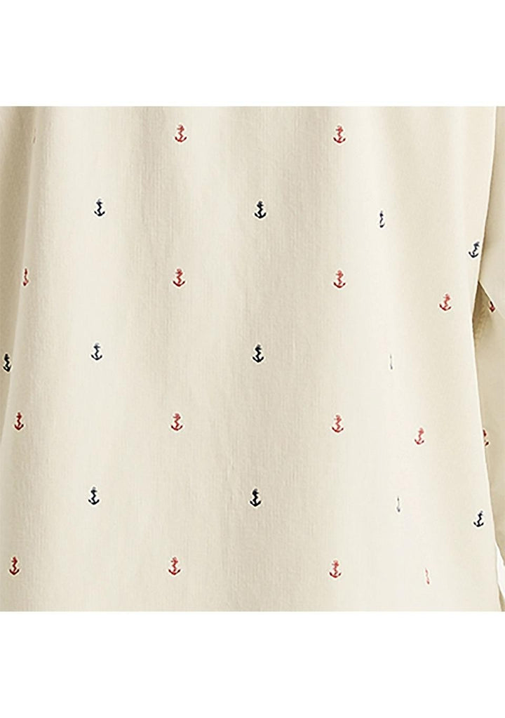 Translation missing: en.Nautica Men's Classic Fit Long Sleeve Corduroy Printed Shirt Marshmallow-Small