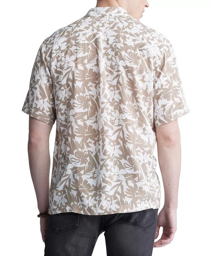 Translation missing: en.Buffalo David Bitton Men's Sandro Printed Short Sleeve Camp Shirt Tan-XL