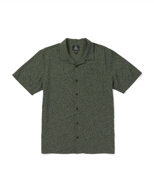 Translation missing: en.Volcom Men's Packed Up Woven Short Sleeve Button Down Shirt Green, Medium