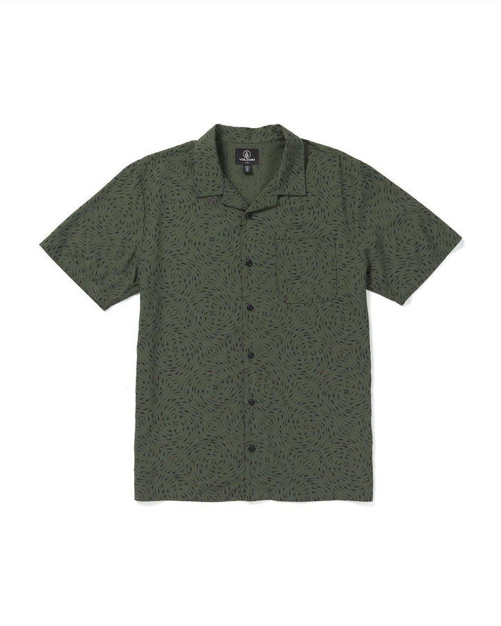 Translation missing: en.Volcom Men's Packed Up Woven Short Sleeve Button Down Shirt Green, Medium