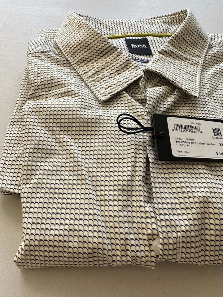 Translation missing: en.Hugo Boss Men's Lukas F Regular-Fit Shirt in Bright Green-Size 2XL