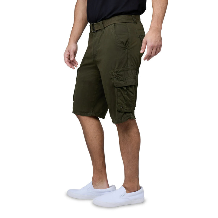Translation missing: en.RAW X Men's Belted Classic Fit 12.5" Cotton Cargo Shorts Olive-52W