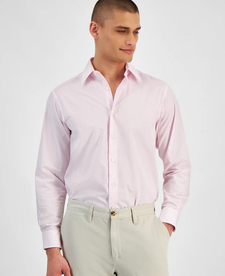 Translation missing: en.Club Room Mens Regular fit Dress Shirt Medium 15-15.5 32/33 Pink Check
