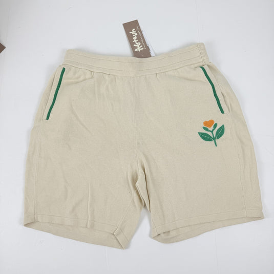 Translation missing: en.All Good Things Are Welcome Here French Terry Cotton Tennis Shorts Cream-Large