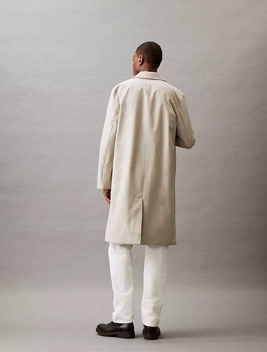 Translation missing: en.Calvin Klein Men's Classic Fit Button-Front Trench Coat - Abbey Stone-Medium