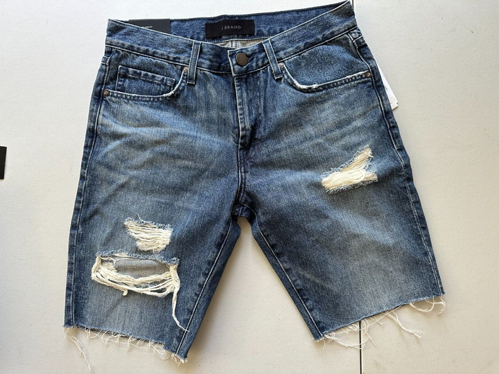 Translation missing: en.J Brand Men's Relaxed Fit Eli Denim Distressed Cut-Off Shorts in Pointer Blue-28