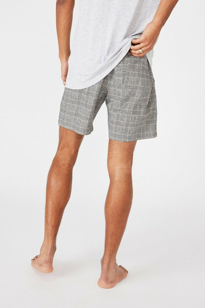 Translation missing: en.Cotton On Men Lounge Short White Black Micro Check-Size Large