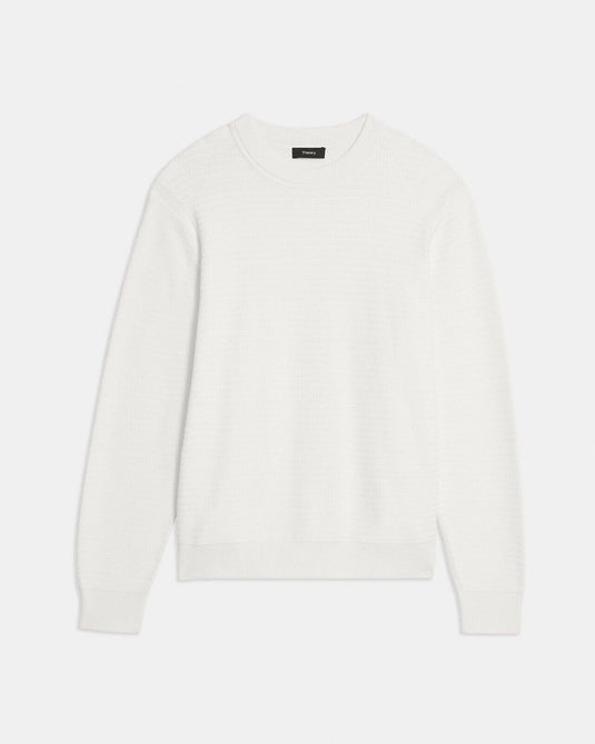 Translation missing: en.Theory Men's Riland Slim-Fit Organic Cotton Crewneck Sweater in Ivory-Size 2XL