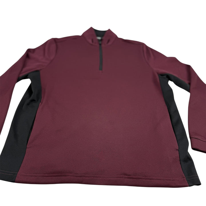 Translation missing: en.PGA Tour Quarter-Zip Pullover Golf Sweater Burgundy Size Small Micro Jacquard