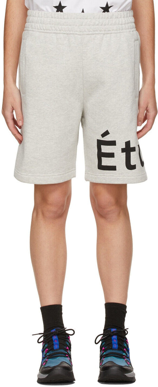 Translation missing: en.Etudes Tempera Men's Organic Cotton Logo Shorts in Heather Gray-Size Large