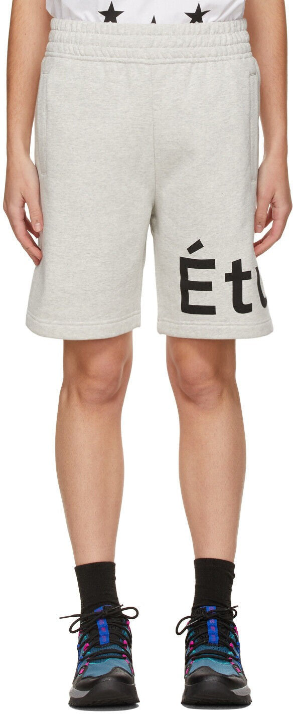 Translation missing: en.Etudes Tempera Men's Organic Cotton Logo Shorts in Heather Gray-Size Large