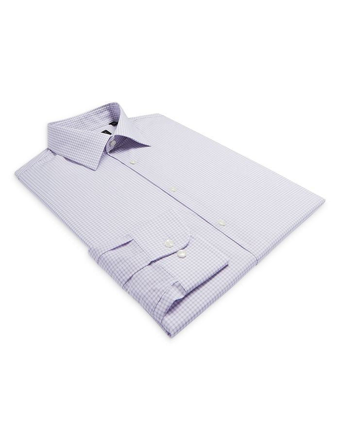 Translation missing: en.The Men's Store Slim Fit Stretch Gingham Dress Shirt Purple-17 34/35