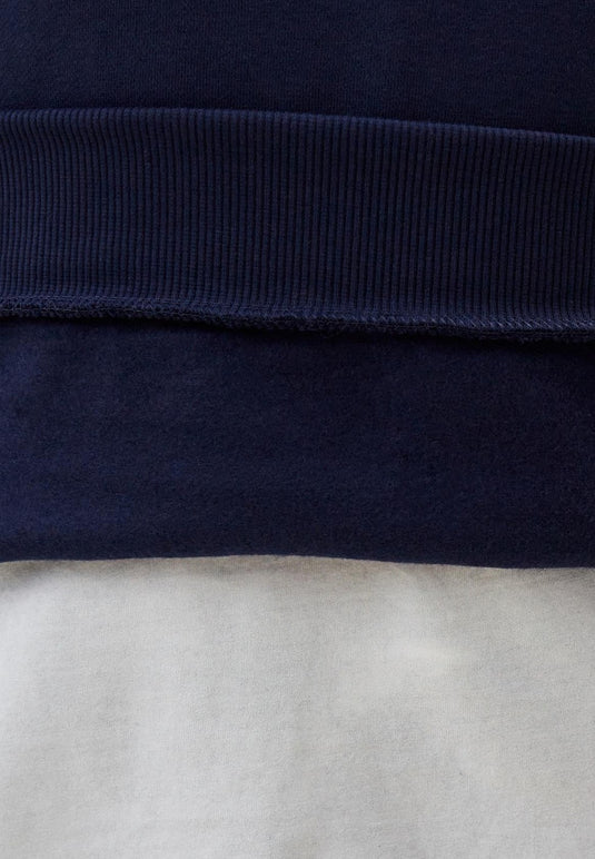 Translation missing: en.Reebok Mens Identity Quarter-Zip Fleece Sweatshirt Vector Navy Medium Reg-Fit