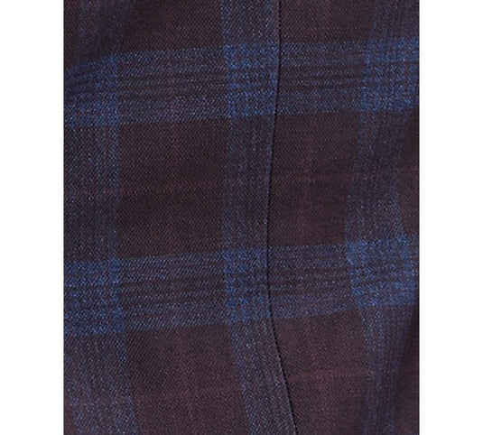 Translation missing: en.Tommy Hilfiger Conrad Men's Modern-Fit TH Flex Plaid Sport Coat Wine Blue-36S