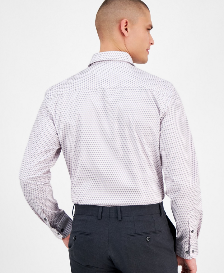 Translation missing: en.Alfani Men's Geo-Print Dress Shirt Slim Fit White Lilac Stretch-14-14.5 32/33