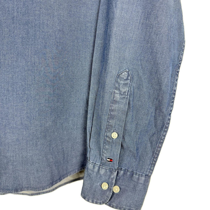 Translation missing: en.Tommy Hilfiger Men's Flex Reg Fit Washed Untucked Dress Shirt Blue-16-16.5 32/33