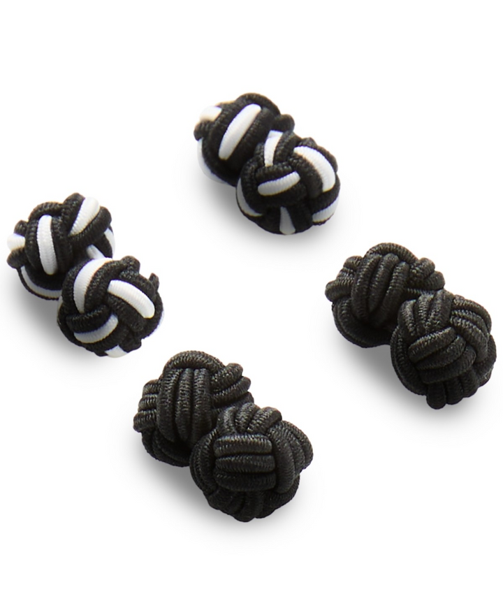 Translation missing: en.Perry Ellis Portfolio Men's Silk Knot Cufflinks - Black or Navy