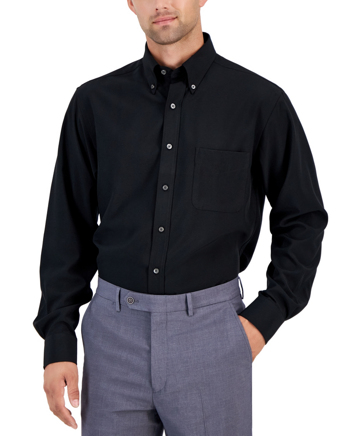 Translation missing: en.Club Room Traveler Dress Shirt Men's 17 32/33 Black Regular Fit Stretch