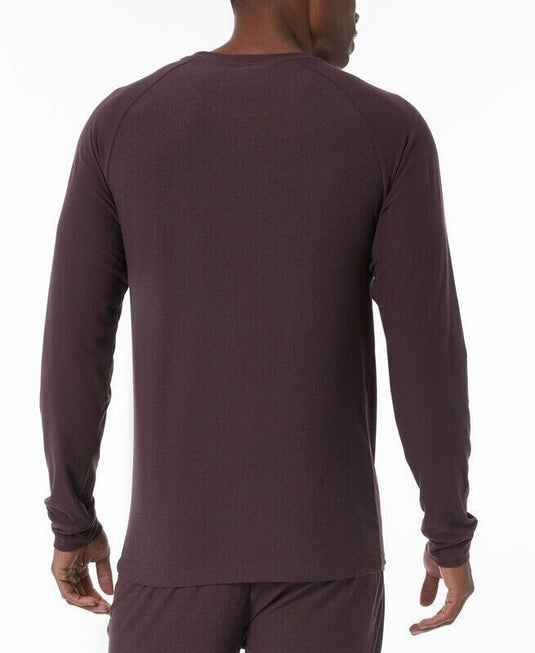 Translation missing: en.32 Degrees Men's Raglan Long-Sleeve Sleep T-Shirt in Heather Rich Plum-Small