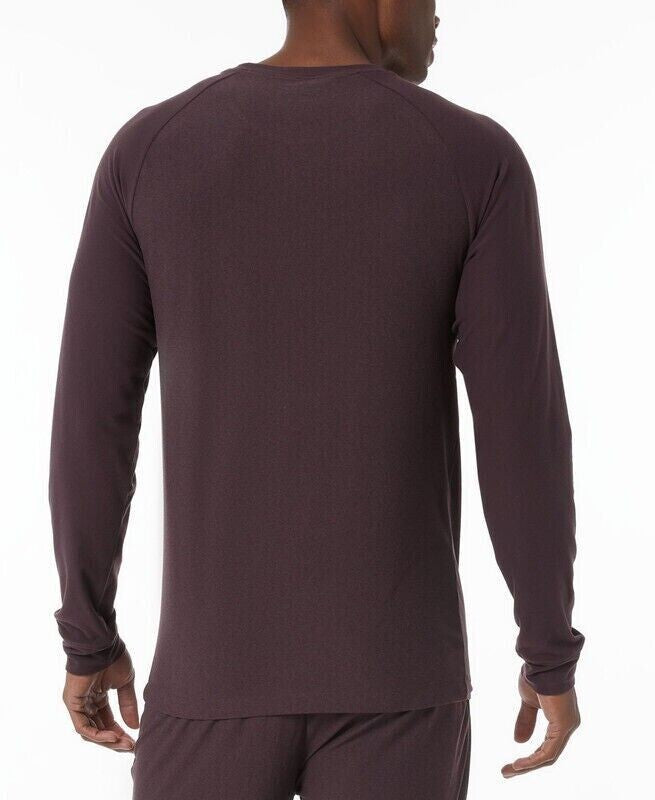 Translation missing: en.32 Degrees Men's Raglan Long-Sleeve Sleep T-Shirt in Heather Rich Plum-Small