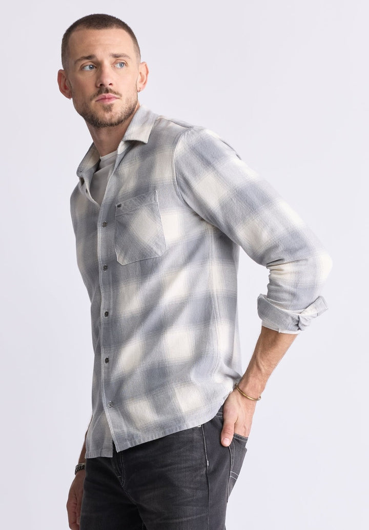 Translation missing: en.Buffalo David Men's Sinclair Plaid Flannel Button-Front Shirt Ultimate Gray-XL