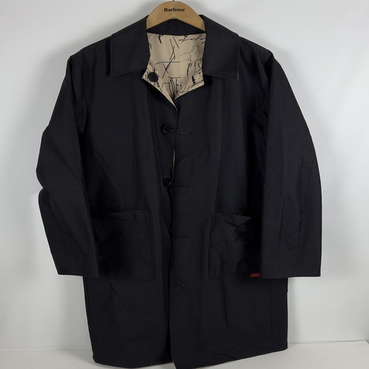 Translation missing: en.Karl Lagerfeld Mens Limited Edition Slim Fit Reversible Trench Coat Black-Medium